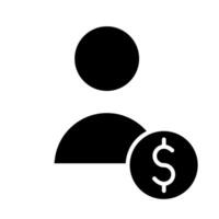 User icon male user person profile avatar symbol for business and finance in a flat color glyph pictogram illustration vector