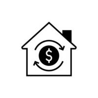House with money icon. Simple element illustration. Money concept symbol design from Commerce collection. Can be used for web and mobile on white background vector