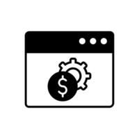 Pay per click icon, concept illustration, glyph symbol, flat sign. vector