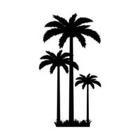 silhouette of palm trees over white background, illustraction vector