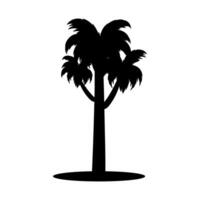 silhouette of palm tree icon over white background. illustration vector