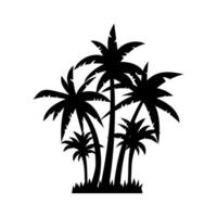 silhouette of palm trees icon over white background, illustration. vector