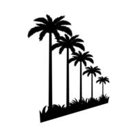 Palm tree icon. Silhouette of palm tree icon. vector