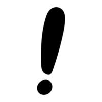 Black exclamation mark isolated on white background. Flat illustration. vector