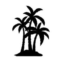 silhouette of palm tree icon over white background. illustration. vector
