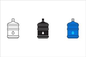 Water dispenser bottle sign featuring a clean and pure mineral water bottle and a plastic gallon illustration. For your website, logo, app, UI design. vector