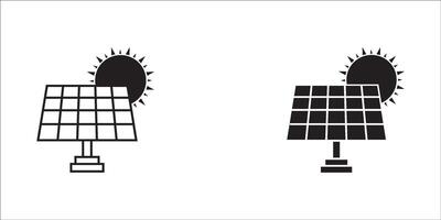Set of solar panel icon with simple line design suitable for interface or graphic design. vector
