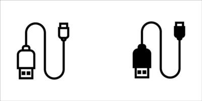 USB SIGN icon set. USB icon isolated on white background. USB symbol. Flash disk sign symbol. flash drive icon isolated. USB port sign on white background. Plug symbol, connect icon. vector