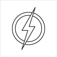Lightning, electric power logo design element. Energy and thunder electricity symbol concept. Flash bolt sign in the circle. Flash emblem template. Power fast speed vector