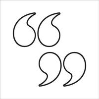 Quote Mark Icon Symbol Illustration on white background EPS 10 vector