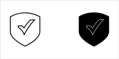 Shield with check icon set. mark symbol for download. icon. EPS 10. vector