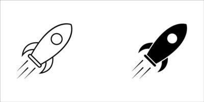 Rocket icon set. Rocket launched icon . vector