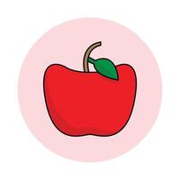 Simple Apple Clip Art Basic Red Fruit Design Minimal Isolated Symbol Education vector