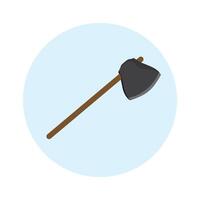 Axe Tool Illustration Weapon Woodcutting Sharp Metal Blade Handle Design Icon Isolated vector