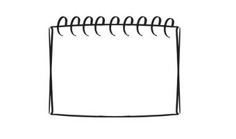 Mockup empty blank drawing element black color calendar notebook paper business event reminder page template mockup drawing year month day week schedule sheet education agenda object document mockup vector