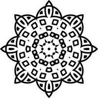 Mandala Clip Art Black and White Circular Pattern in the Form of a Mandala Decorative Ornament in Ethnic Oriental Style. vector