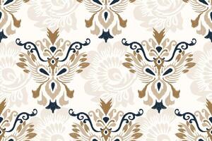 Damask seamless pattern,Ikat floral seamless pattern on white background vector