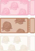 set of colorful templates with food, namely with ice cream scoops of different colors and flavors vector