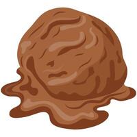 melting chocolate ice cream scoop icon for various summer designs vector