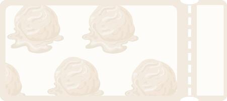 light coupon template with food, namely with a scoop of vanilla ice cream on the left side vector