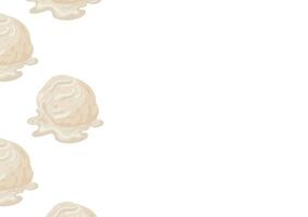 poster template with scoops of melted vanilla ice cream placed on the left side, for various summer design vector