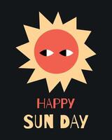 Happy Sun Day Illustration with Cute Sun. Bright design perfect for cheerful and playful projects vector