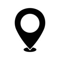 Simple black location pin icon for navigation maps vector