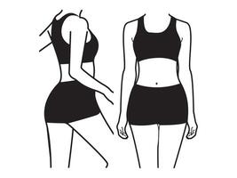 design of women's underwear top and shorts combination vector