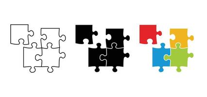 SEO Puzzle Teamwork Business Icon vector
