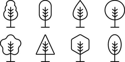 Set of basic shape tree icons vector