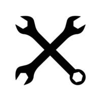 design of a black wrench icon used for repair tools vector