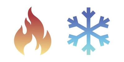 Icon with hot and cold gradation representing temperature vector