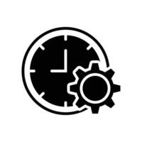 Black Clock with Settings Icon vector