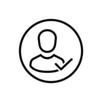 User Verified Outline Icon vector