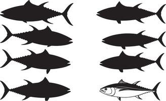 Albacore Tuna Silhouettes vector