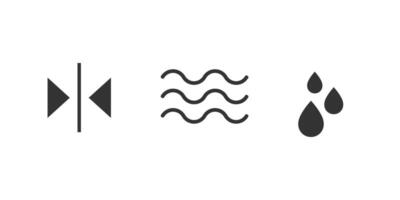 design of a thin wave water drop icon vector