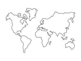 Outlined world map design illustration vector