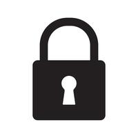 Minimal padlock icon in bold flat design vector