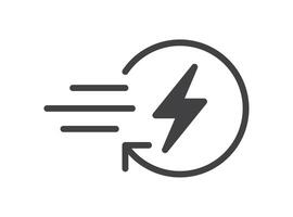 Bold round icon showing fast electric charging concept vector