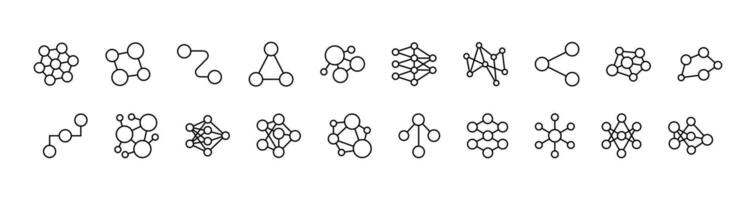Set Connection Line Icons vector