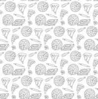 Brown outline pizza slice pattern design vector