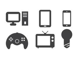 Gadget icon collection black tech design set vector
