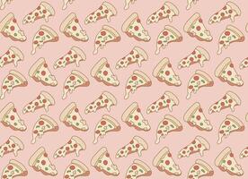 Soft pink pattern with pizza slice design vector