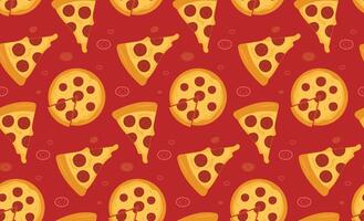 Flat design pizza slices on red background vector