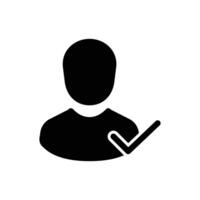 Black User Verified Icon vector