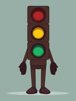design of a cartoon-style traffic light character vector