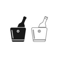 design of a wine bottle inside a can vector