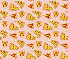 Flat design pizza slices on pink background vector