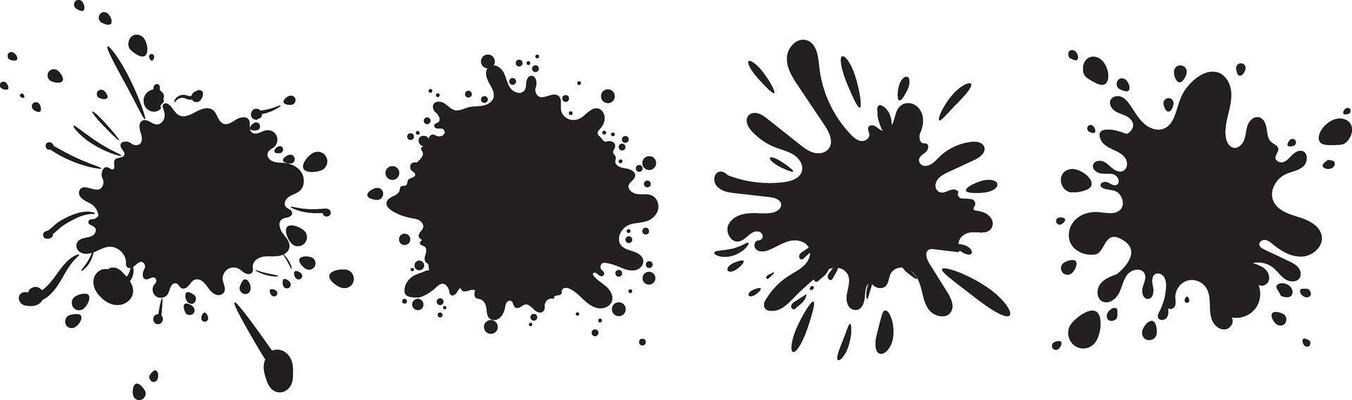 Collection of black splash water illustrations