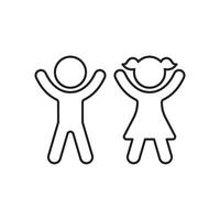 Simple child icon in clean modern outline style vector